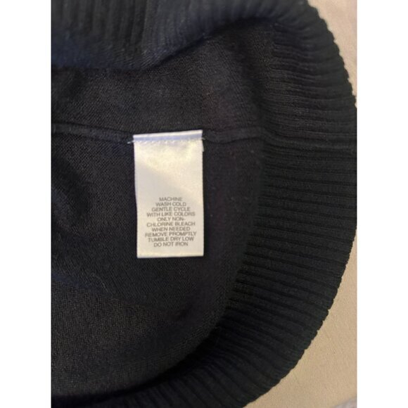Luxe 360 Designer Cowl Neck Black Sweater 3/4 Sleeves Size Large - Picture 11 of 12